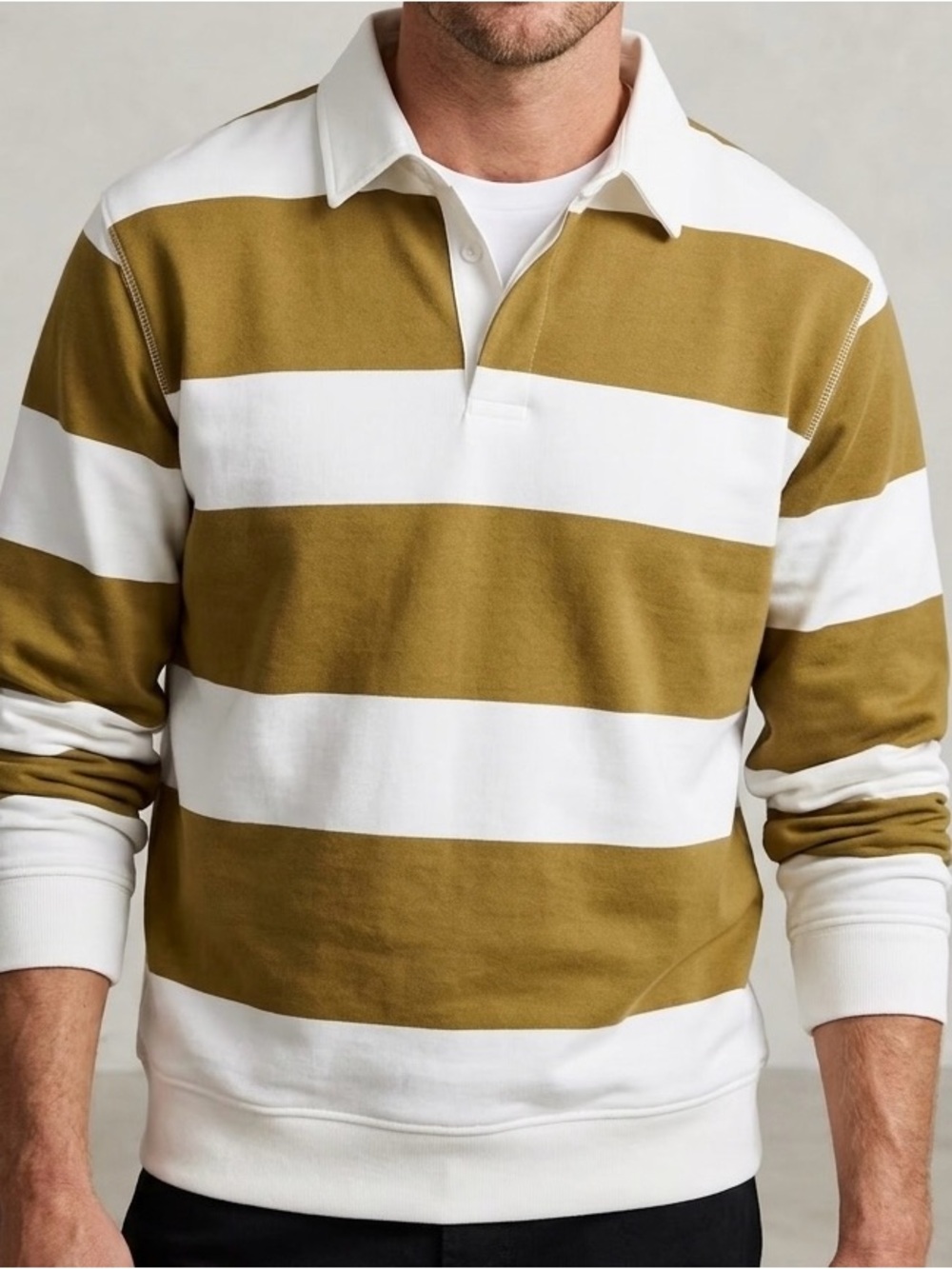 Zara Striped Rugby Long Sleeve Polo